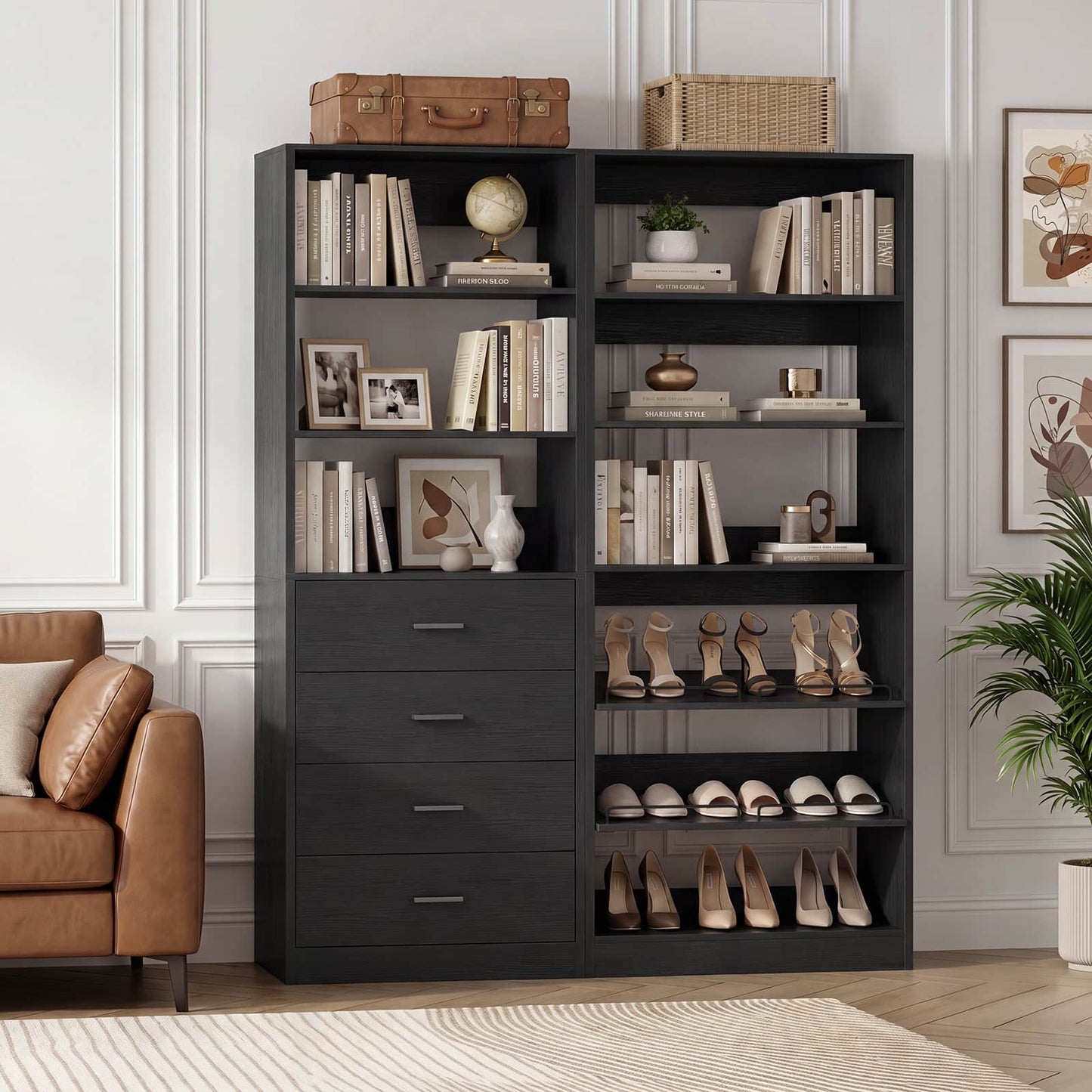 46.3'' 2-in-1 Closet System with Drawers and Adjustable Shelves