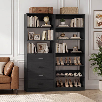 46.3'' 2-in-1 Closet System with Drawers and Adjustable Shelves
