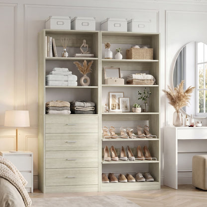 46.3'' 2-in-1 Closet System with Drawers and Adjustable Shelves