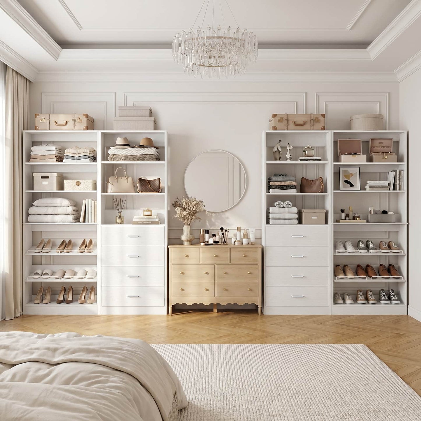 46.3'' 2-in-1 Closet System with Drawers and Adjustable Shelves