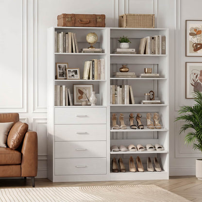 46.3'' 2-in-1 Closet System with Drawers and Adjustable Shelves