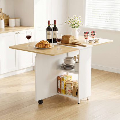 Folding Dining Table with Storage Drawer, 51''L x 31''W Drop Leaf Dining Table