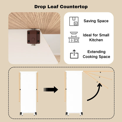 Folding Dining Table with Storage Drawer, 51''L x 31''W Drop Leaf Dining Table