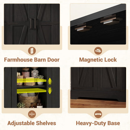 43.3'' Tall Small Farmhouse Bathroom Cabinet with Adjustable Shelves