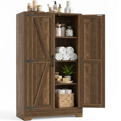 43.3'' Tall Small Farmhouse Bathroom Cabinet with Adjustable Shelves