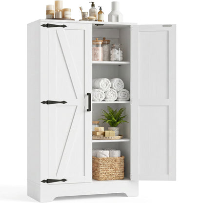 43.3'' Tall Small Farmhouse Bathroom Cabinet with Adjustable Shelves