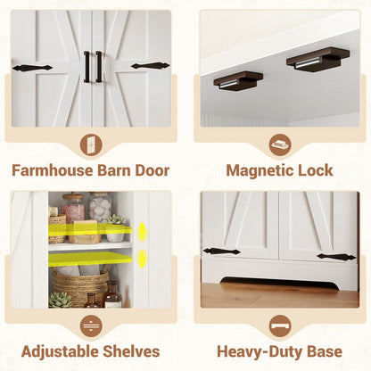 43.3'' Tall Small Farmhouse Bathroom Cabinet with Adjustable Shelves