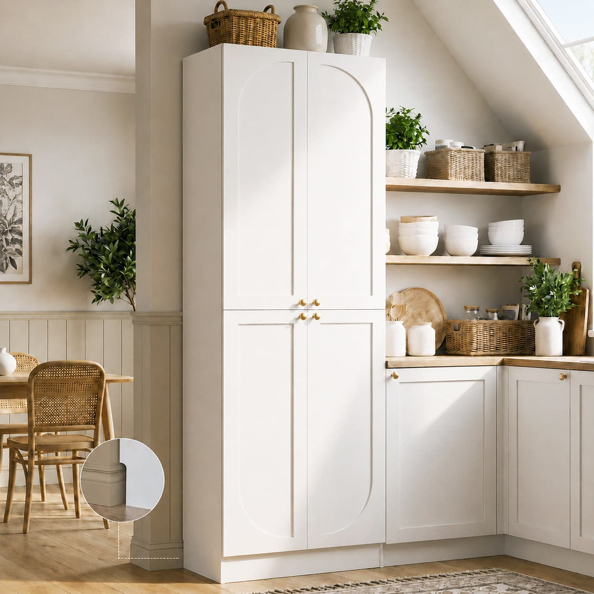 80" Kitchen Pantry with 4 Soft Close Doors