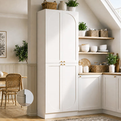 80" Kitchen Pantry with 4 Soft Close Doors
