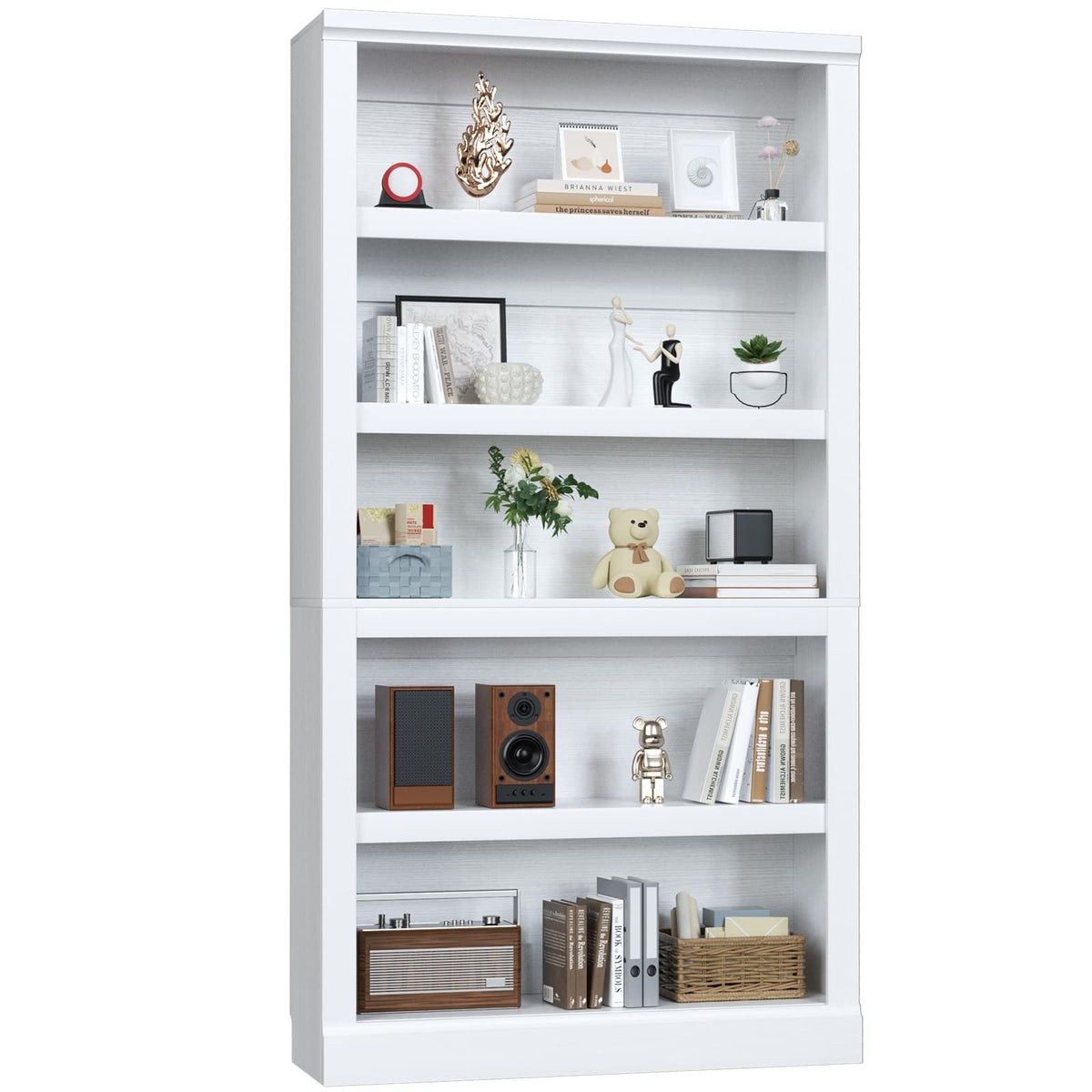71” Tall Bookcase with Adjustable Storage Shelves