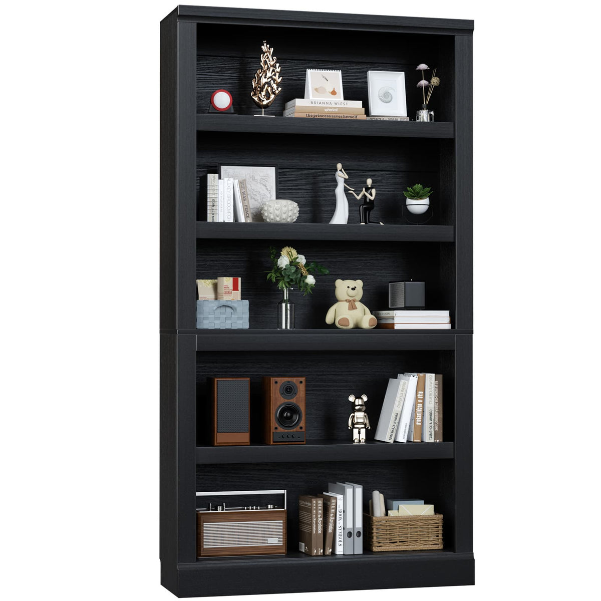 71” Tall Bookcase with Adjustable Storage Shelves