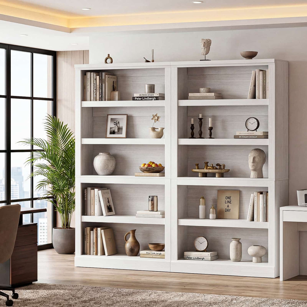 71” Tall Bookcase with Adjustable Storage Shelves