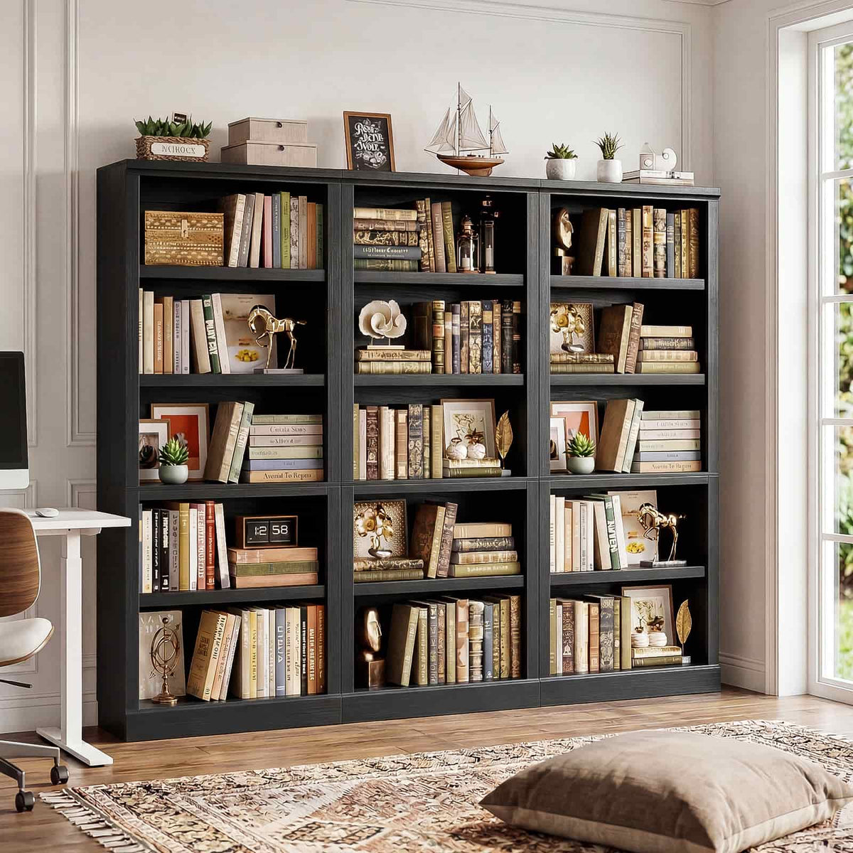 71” Tall Bookcase with Adjustable Storage Shelves