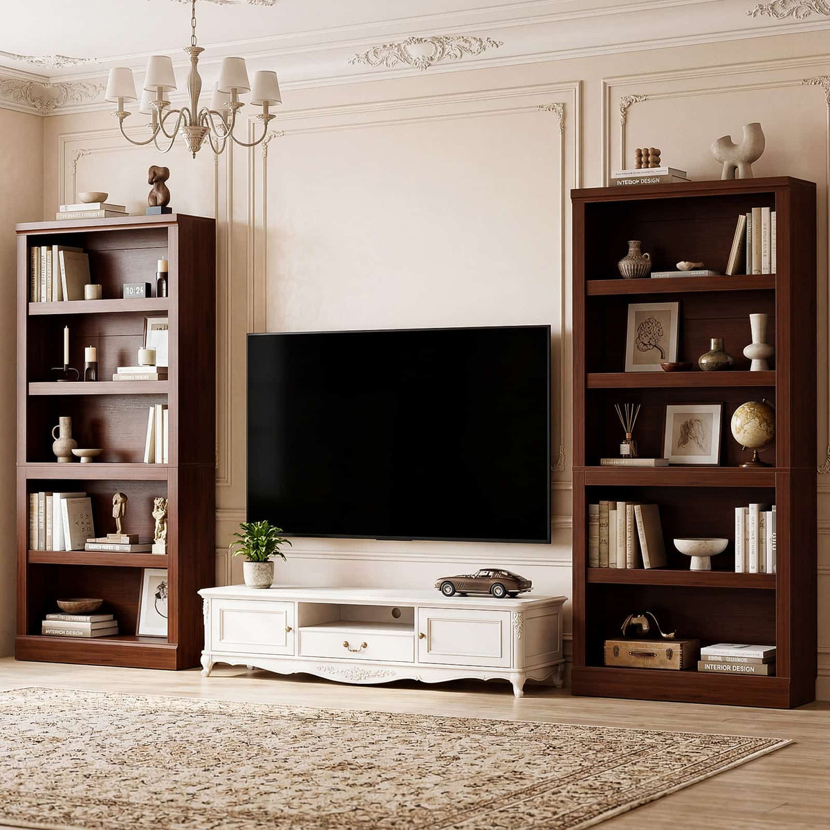 71” Tall Bookcase with Adjustable Storage Shelves