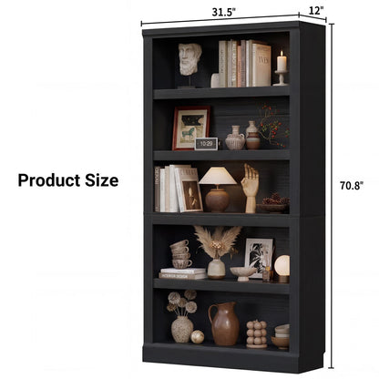 71” Tall Bookcase with Adjustable Storage Shelves