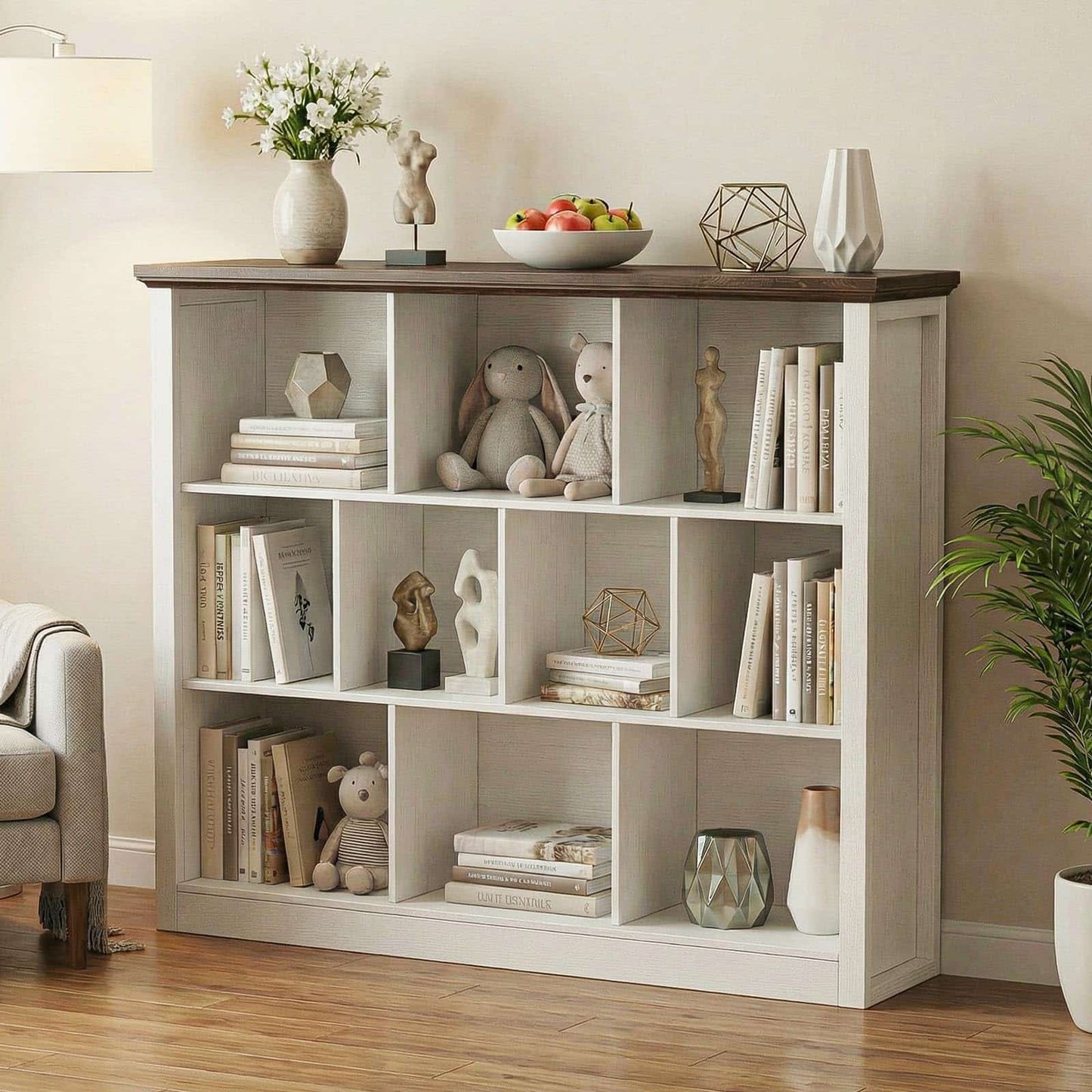 50" Wood Cube Storage Organizer