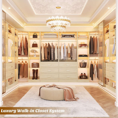 Freestanding Closet System with 3 Sets, 87.2" Closet Organizer System , Reversible L Shaped Walk-in Closets,