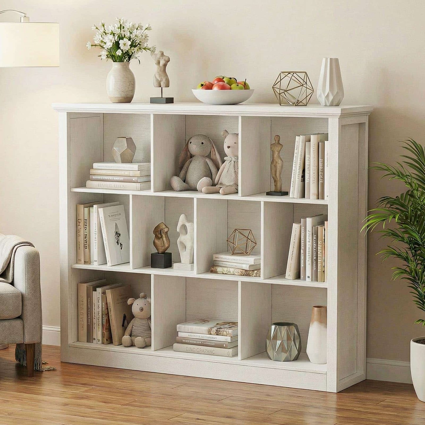 50" Wood Cube Storage Organizer