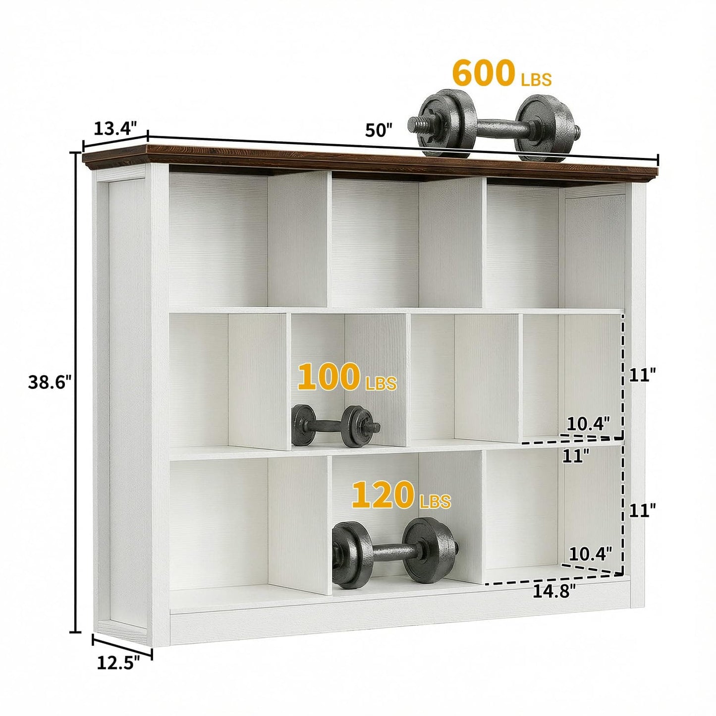 50" Wood Cube Storage Organizer