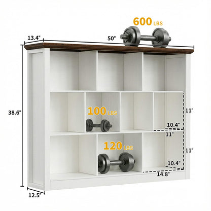 50" Wood Cube Storage Organizer