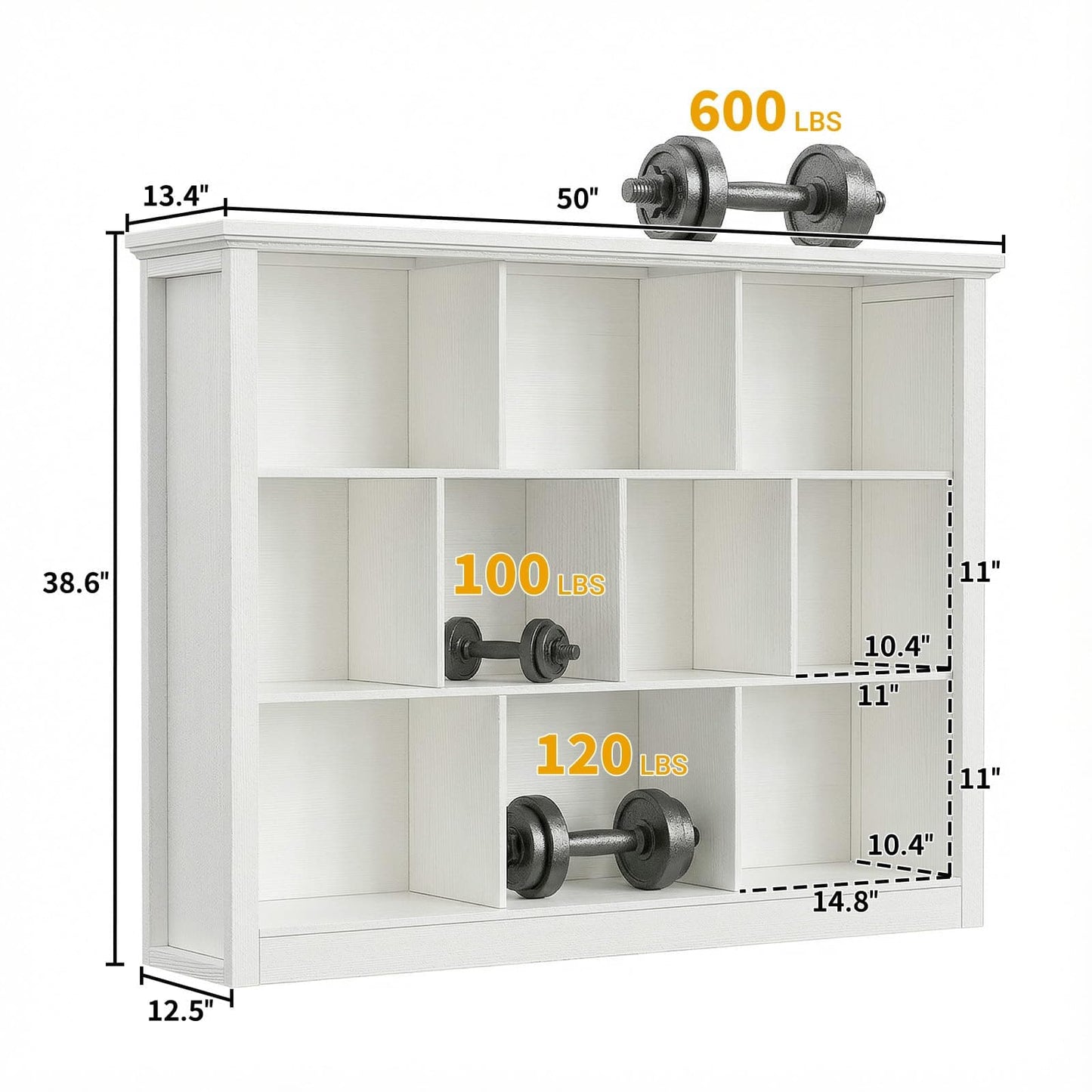 50" Wood Cube Storage Organizer