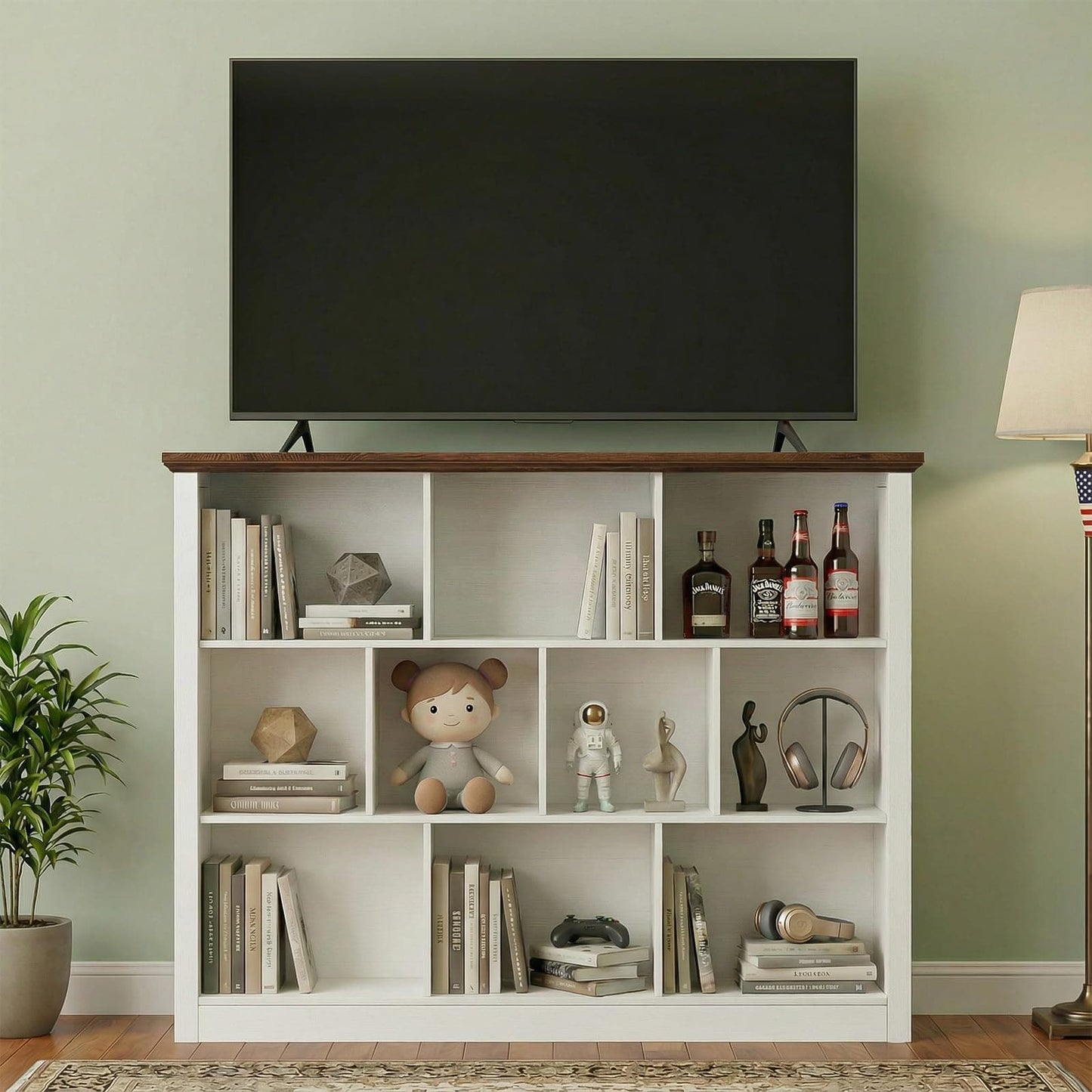 50" Wood Cube Storage Organizer