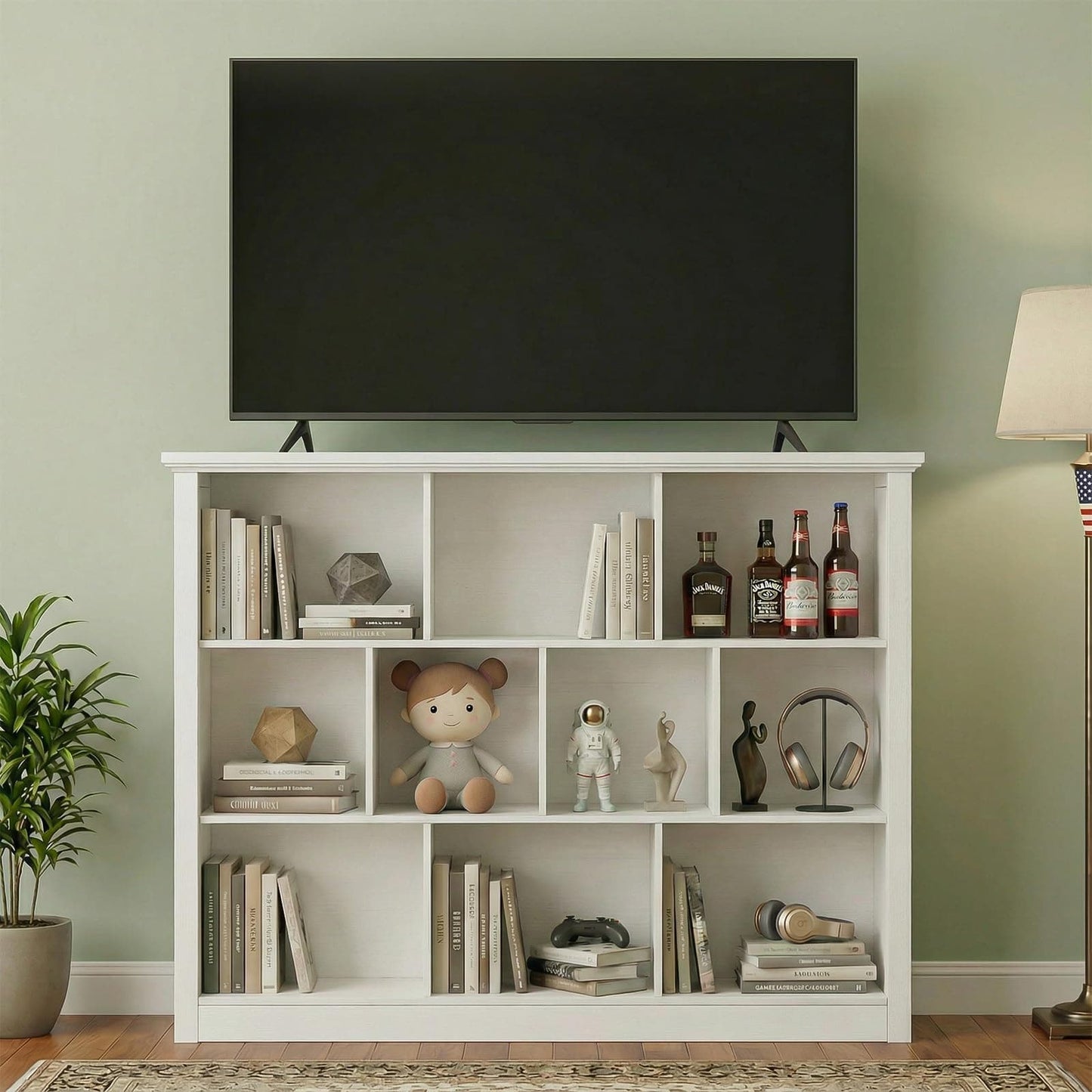 50" Wood Cube Storage Organizer