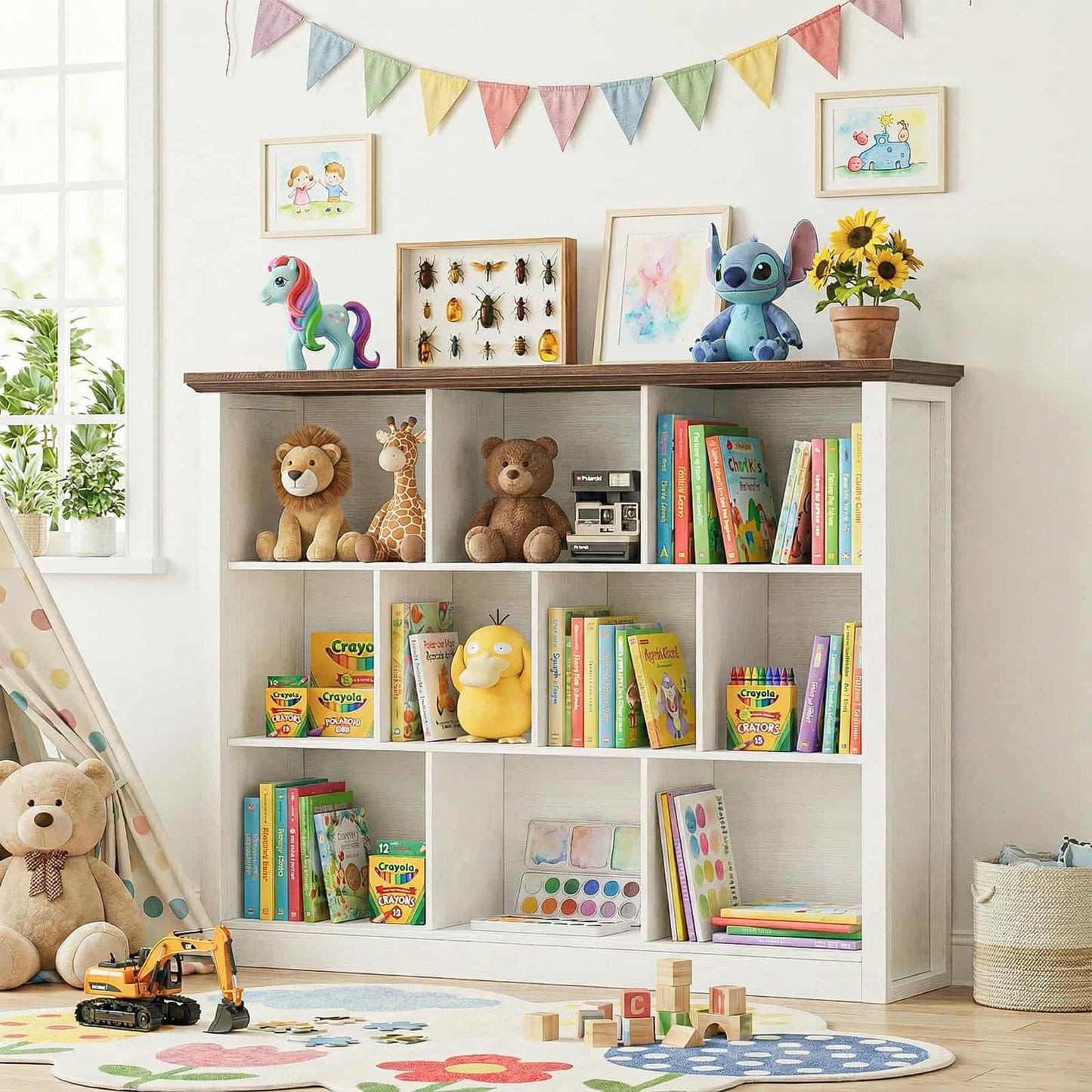 50" Wood Cube Storage Organizer