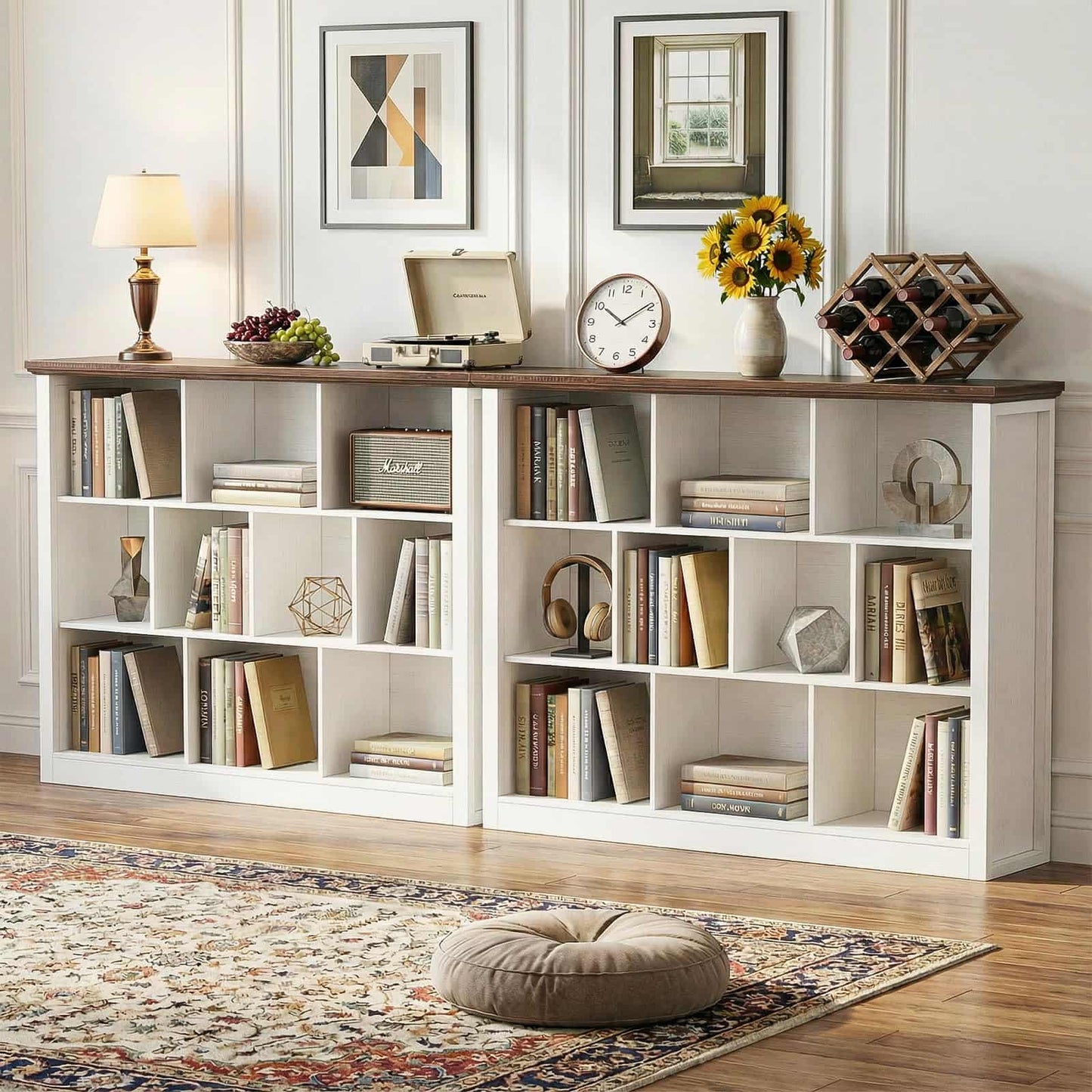 50" Wood Cube Storage Organizer