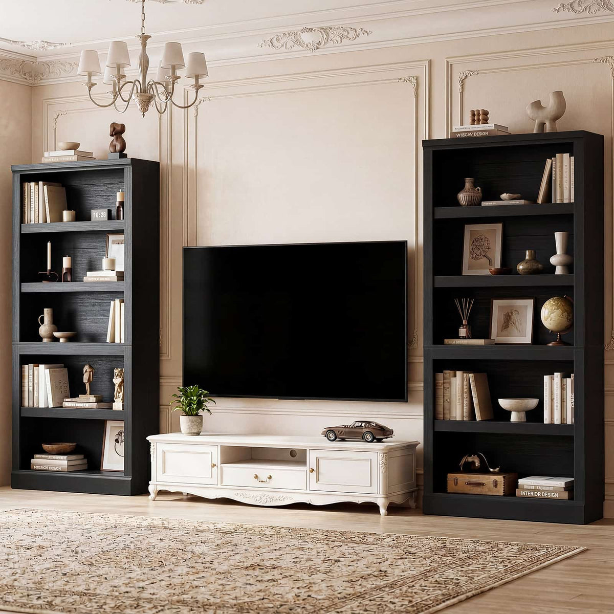 71” Tall Bookcase with Adjustable Storage Shelves