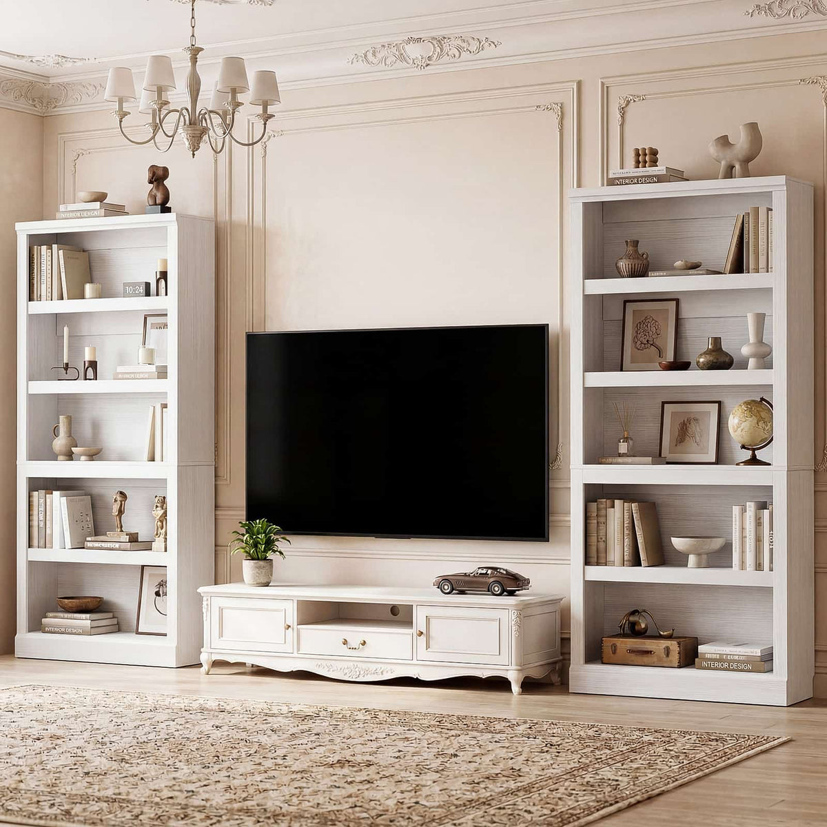 71” Tall Bookcase with Adjustable Storage Shelves